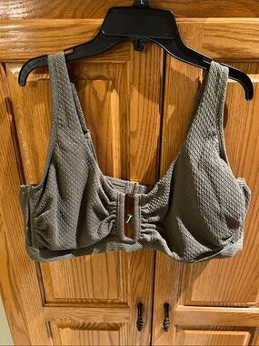 Target Olive Textured Front-Closure Bikini
